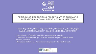 Periocular necrotising fasciitis after traumatic laceration and concurrent COVID-19 infection