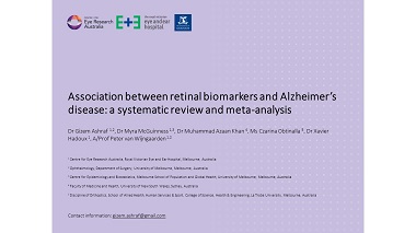 Association between retinal biomarkers and Alzheimer’s disease: a systematic review and meta-analysis