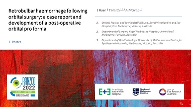 Retrobulbar haemorrhage following orbital surgery: a case report and development of a post-operative orbital pro forma