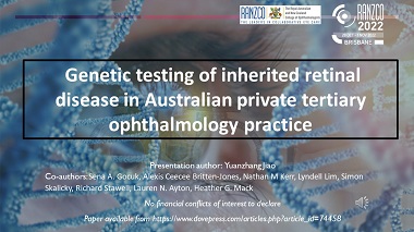 Genetic testing of inherited retinal disease in Australian tertiary private ophthalmology practice