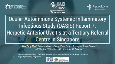 Ocular Autoimmune Systemic Inflammatory Infectious Study (OASIS) - Report 7: Herpetic Anterior Uveitis at a Tertiary Referral Centre in Singapore