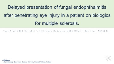 Delayed presentation of fungal endophthalmitis after penetrating eye injury in a patient on biologics for multiple sclerosis.