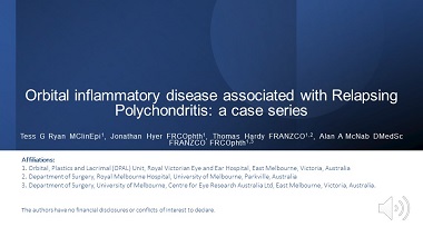 Orbital inflammatory disease associated with relapsing polychondritis: A case series